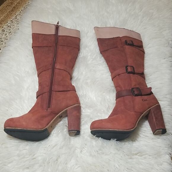 Cat Caterpillar Shonelle Knee high Distressed Leather CAT Boots - Picture 6 of 8